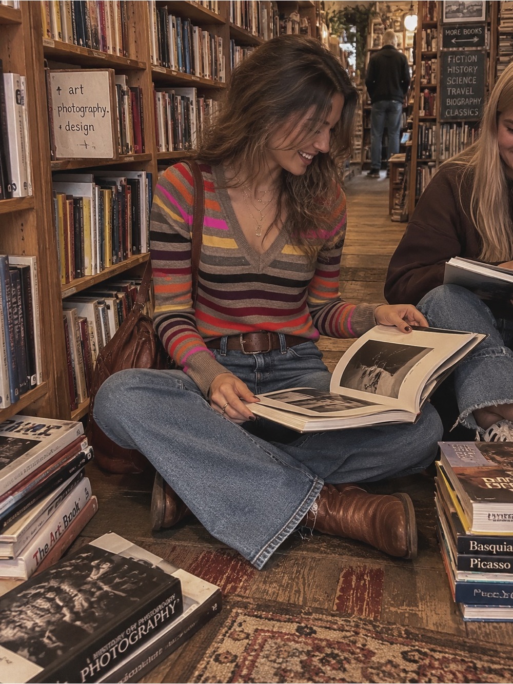 The Limited Multicolor Striped V Neck Sweater Y2K Retro